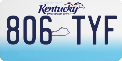 KY license plate 806TYF