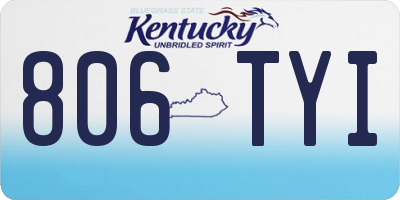 KY license plate 806TYI