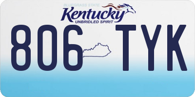 KY license plate 806TYK
