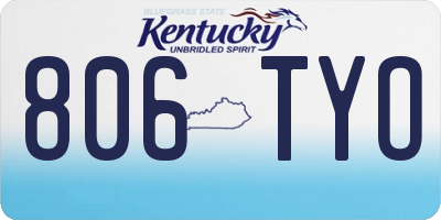 KY license plate 806TYO
