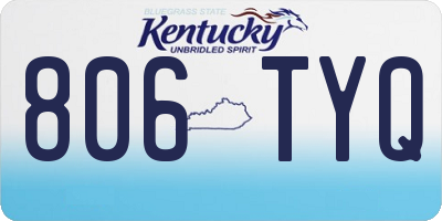 KY license plate 806TYQ