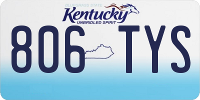 KY license plate 806TYS