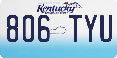 KY license plate 806TYU