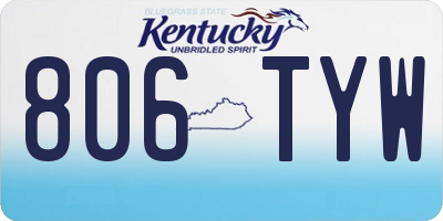 KY license plate 806TYW