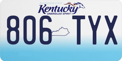 KY license plate 806TYX