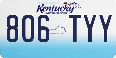 KY license plate 806TYY