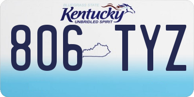 KY license plate 806TYZ