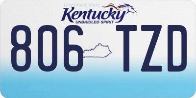 KY license plate 806TZD