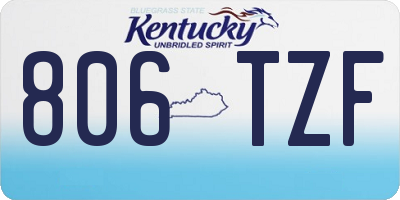 KY license plate 806TZF