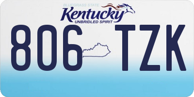 KY license plate 806TZK