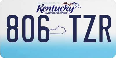 KY license plate 806TZR