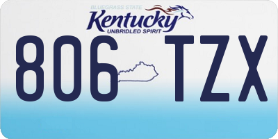 KY license plate 806TZX