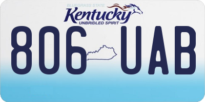 KY license plate 806UAB