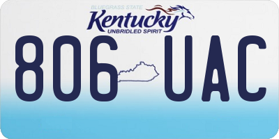 KY license plate 806UAC