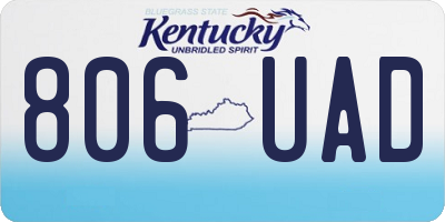 KY license plate 806UAD