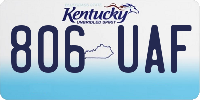 KY license plate 806UAF