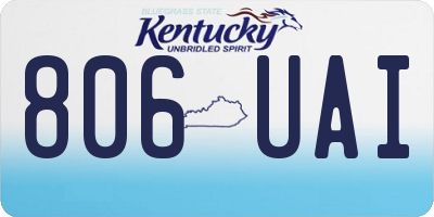 KY license plate 806UAI