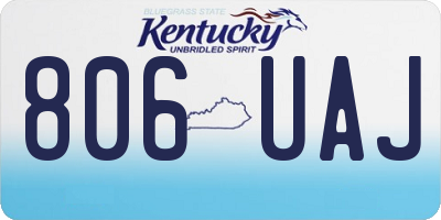 KY license plate 806UAJ