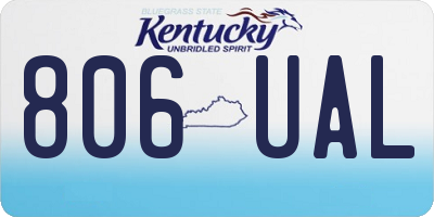 KY license plate 806UAL