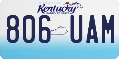KY license plate 806UAM