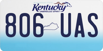 KY license plate 806UAS