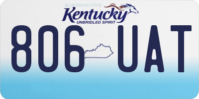 KY license plate 806UAT