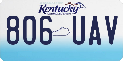 KY license plate 806UAV