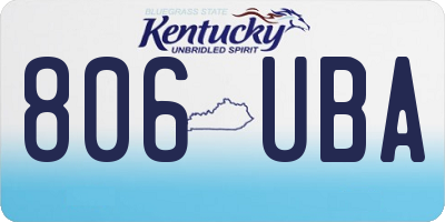 KY license plate 806UBA