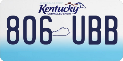 KY license plate 806UBB