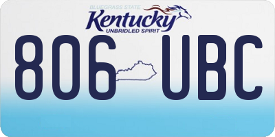 KY license plate 806UBC