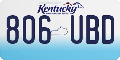 KY license plate 806UBD