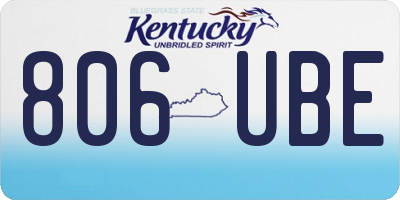 KY license plate 806UBE