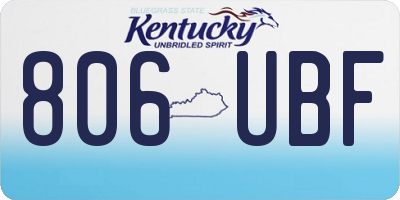 KY license plate 806UBF