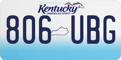 KY license plate 806UBG
