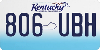 KY license plate 806UBH