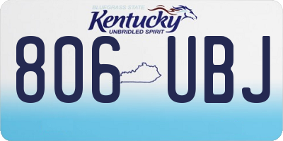 KY license plate 806UBJ