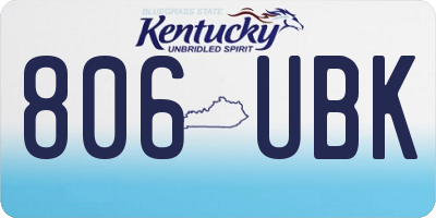 KY license plate 806UBK