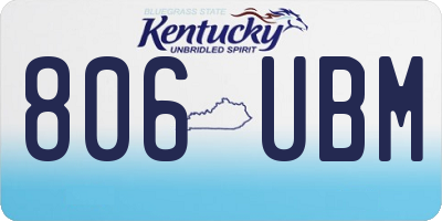 KY license plate 806UBM