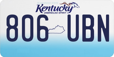 KY license plate 806UBN