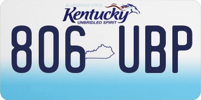 KY license plate 806UBP