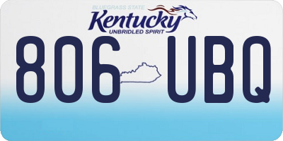 KY license plate 806UBQ