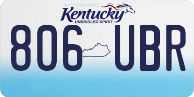 KY license plate 806UBR