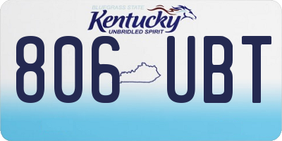 KY license plate 806UBT
