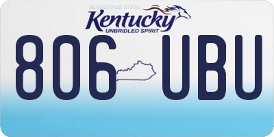 KY license plate 806UBU