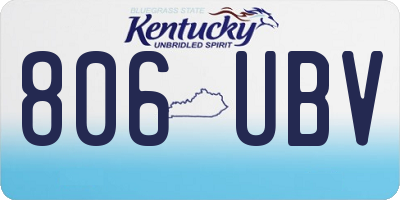 KY license plate 806UBV