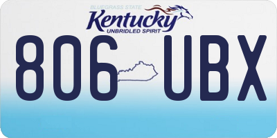 KY license plate 806UBX