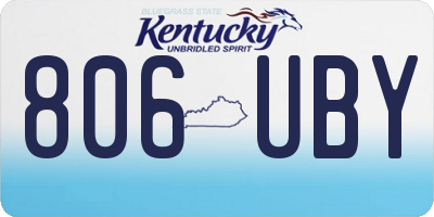 KY license plate 806UBY