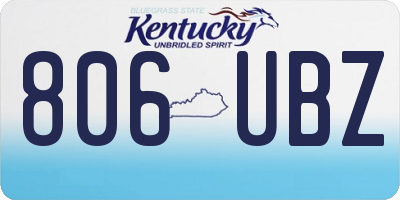 KY license plate 806UBZ