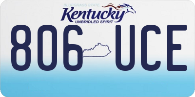 KY license plate 806UCE