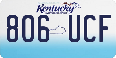 KY license plate 806UCF